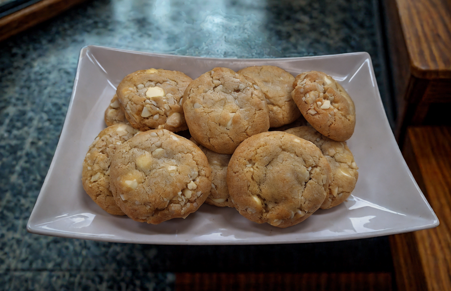 White Chocolate Macadamia Nut Bites